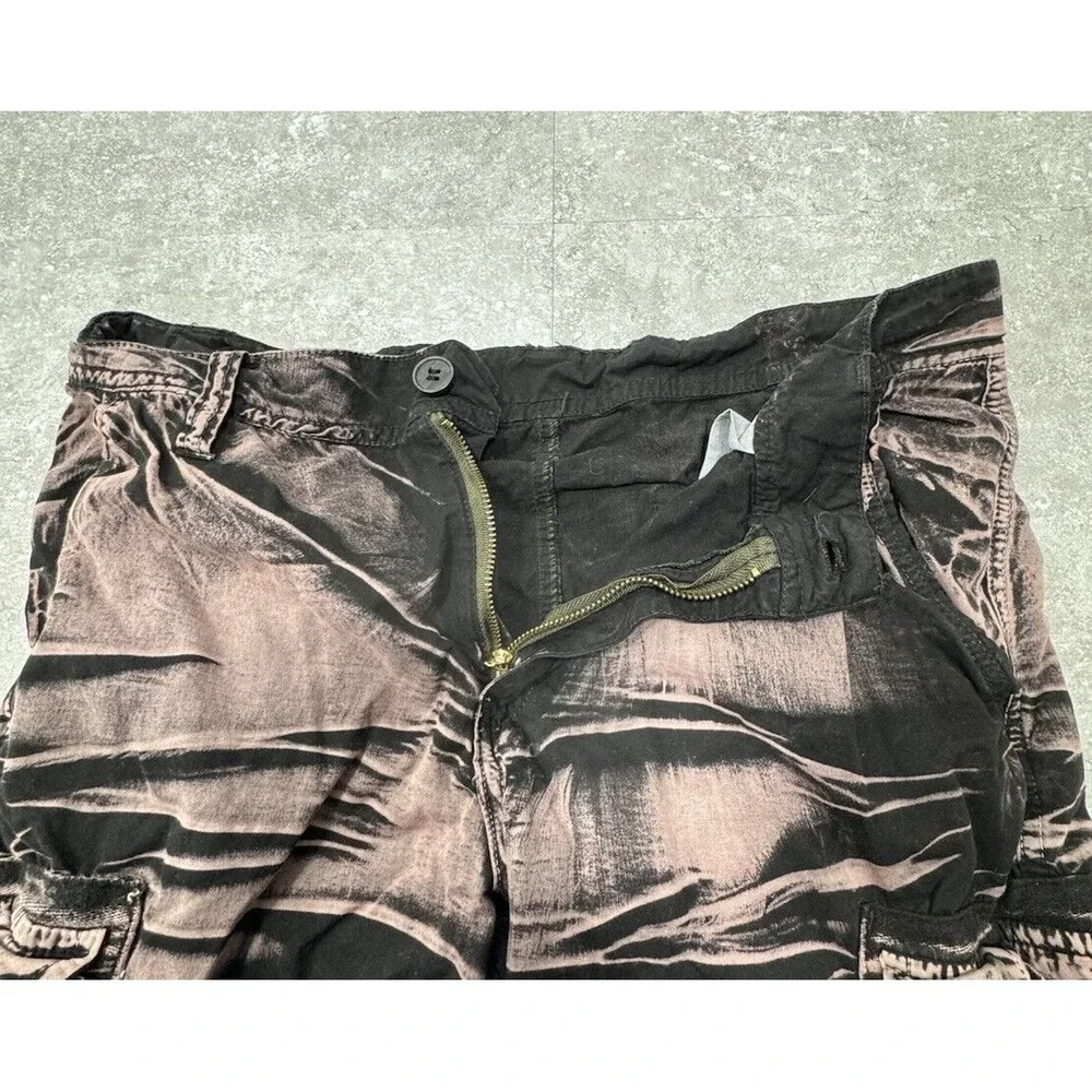 Y2K XIYUHUANGZU Vtg Vintage Men's 34 Pink Black Baggy Cargo Gorpcore Shorts Rare